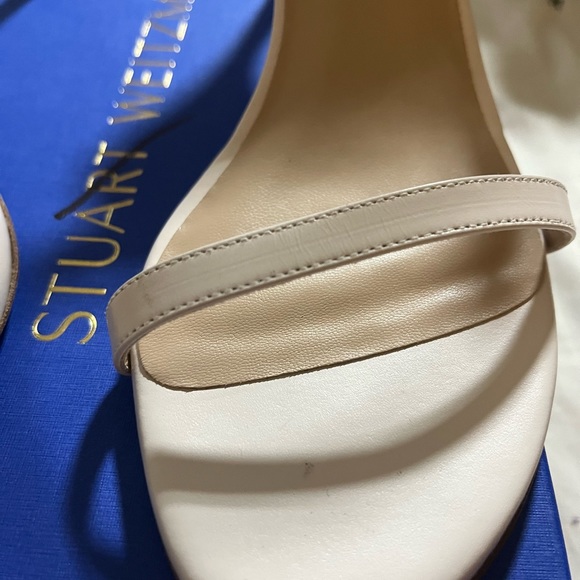 New Stuart Weitzman New Kassidy Heeled Sandal Color:Seashell 8.5 B Medium Width - Picture 6 of 17